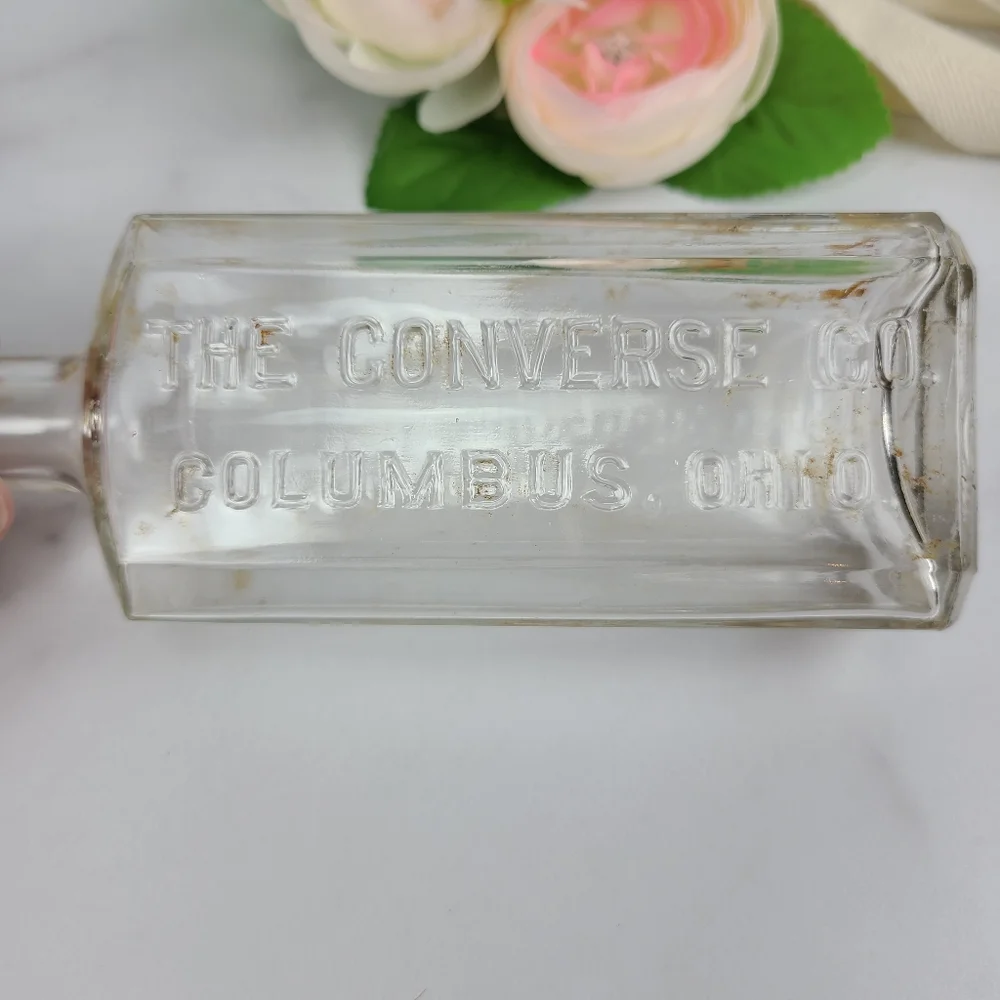 Antique glass bottle,  The Converse Co.  7". Found on my 1869 farm. - Picture 3 of 5